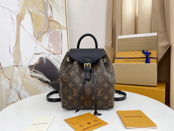 Replica Replica Louis Vuitton M45516 Montsouris BB Backpack in Classic Monogram Coated Canvas and Cowhide Leather