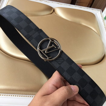 Replica Cheap Replica Louis Vuitton Men Leather Belt Width 4cm 082