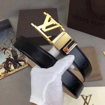 Replica Louis Vuitton Men Reversible Belt With Gold Buckle 009