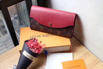 Replica Louis Vuitton M64098 Sarah Wallet Monogram Dark Red