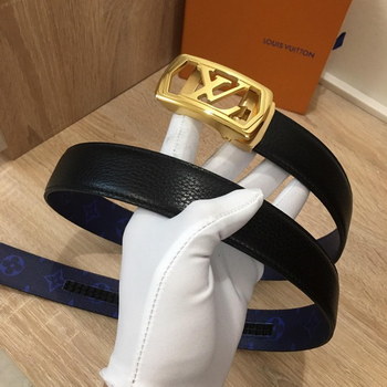 Replica Cheap Louis Vuitton Men Reversible Leather Belt With Silver Buckle 033