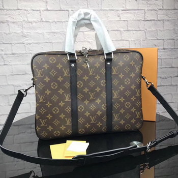 Replica Louis Vuitton M52005 Porte Documents Voyage PM Monogram Macassar Canvas