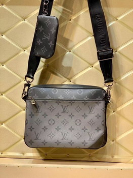 Replica Original Copy Louis Vuitton M69443 Men Trio Messenger Monogram Eclipse Canvas and its Mirror Twin