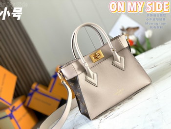 Replica Original Copy Louis Vuitton M57730 On My Side PM Tote Bag Geige Cowhide Leather Trim