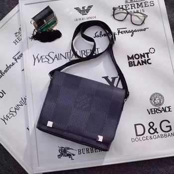 Replica Louis Vuitton N44002 District PM Damier Cobalt Coated Canvas White