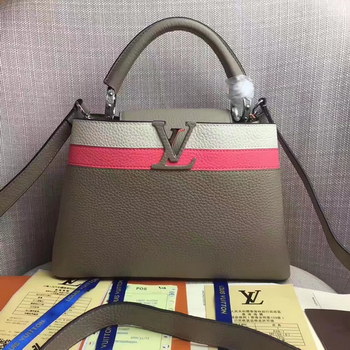 Replica Louis Vuitton M42924 Capucines MM Taurillon Leather Grey