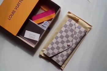 Replica Cheap Replica Louis Vuitton Women Josephine Wallet Damier Azur Canvas Pink