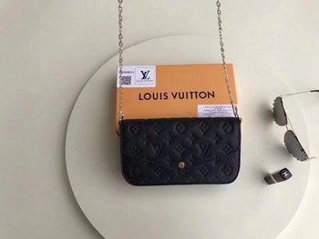 Replica Louis Vuitton M64064 Pochette Felicie Noir Monogram Empreinte Leather