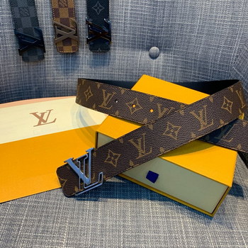 Replica Cheap Replica Louis Vuitton Men Leather Belt Width 4cm 092