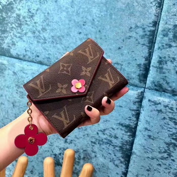 Replica NEW Replica Louis Vuitton Women Small Wallet Monogram Coated Canvas