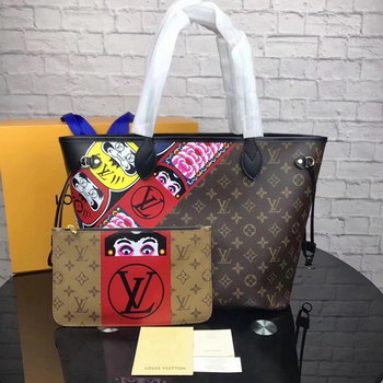 Replica Louis Vuitton M43499 Nicolas Ghesquiere Neverfull MM Printed Monogram Canvas