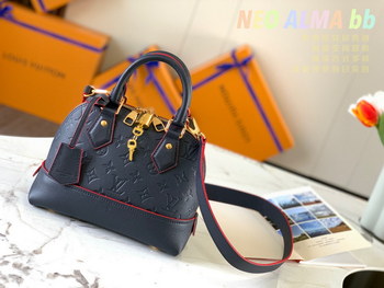 Replica Good Price Louis Vuitton M44829 NEO ALMA BB Monogram Empreinte Embossed Leather Blue