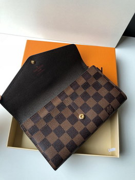 Replica Copy Louis Vuitton M62236 Women Sarah Wallet Monogram Coated Canvas Black