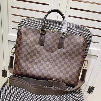 Replica Louis Vuitton N63298 Men Dandy Briefcase Damier Ebene Canvas