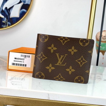 Replica Replica Louis Vuitton M60895 Men Multiple Wallet Cowhide Leather and Canvas Lining Monogram Canvas
