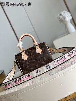 Replica New Authentic Louis Vuitton M45957 Speedy Bandouliere 20 Handbag with a woven Louis Vuitton Signature Copy