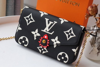 Replica Replica Louis Vuitton M69515 LV Crafty Felicie Pochette Black Monogram Empreinte Leather