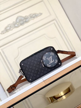 Replica Original Copy Louis Vuitton M69688 Volga On New Shoulder Strap Version in Monogram Eclipse Canvas
