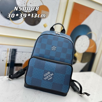 Replica Replica Louis Vuitton N50008 Mens Campus Backpack Navy Blue Damier Graphite 3D Coated Canvas