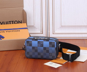 Replica Original Copy Louis Vuitton N60414 Alpha Wearable Wallet Blue Damier Graphite Giant Coated Canvas