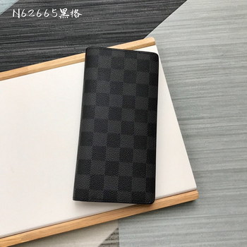 Replica Replica Louis Vuitton N62665 Men Brazza Wallet Black Cowhide Leather Lining and Trimmings