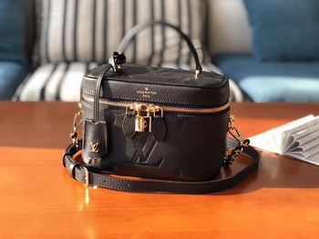 Replica Replica Louis Vuitton M45598 Vanity PM Handbag Embossed Grained Cowhide Leather Black