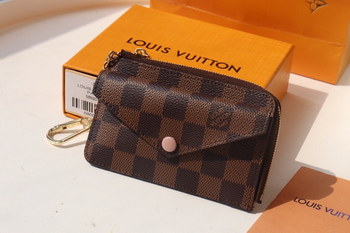 Replica Copy Louis Vuittone N60406 Card Holder Recto Verso Damier Ebene Coated Canvas Pink