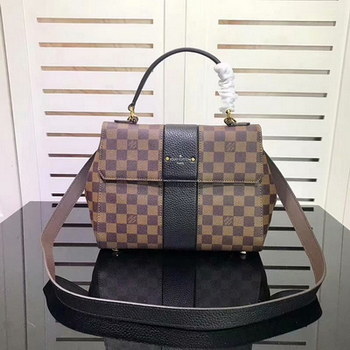 Replica Cheap Louis Vuitton N64418 Bond Street Damier Ebene and Taurillon Leather Black