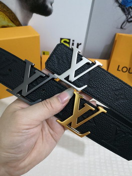 Replica Cheap Replica Louis Vuitton Men Leather Belt Width 4CM 116