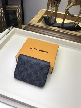 Replica Replica Louis Vuitton Men Zipper Small Wallet Damier Graphite