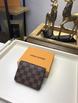 Replica Replica Louis Vuitton Men Zipper Small Wallet Damier Ebene