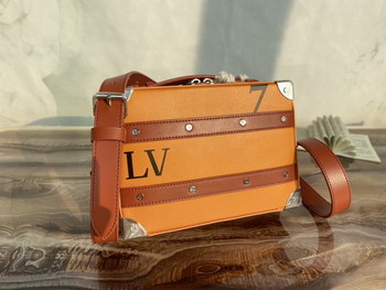 Replica Top Sale Louis Vuitton M59669 Handle Soft Trunk in Calf Leather Saffron