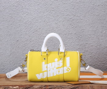 Replica Replica Louis Vuitton M80842 KEEPALL XS Yellow Cowhide Leather