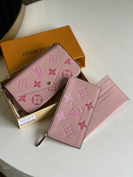 Replica Top Quality Louis Vuitoon M80498 FeLICIE POCHETTE Monogram Empreinte Embossed Supple Grained Cowhide Leather Pink