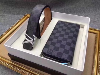 Replica Cheap Louis Vuitton Men Reversible Leather Belt and Wallet 022