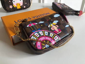 Replica Copy Louis Vuitton M62236 Women Mini Pochette Accessoires Print Damier Ebene Coated Canvas 001