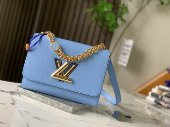 Replica Good Copy Louis Vuitton TWIST MM Epi Grained leather M59627 Blue Best Price