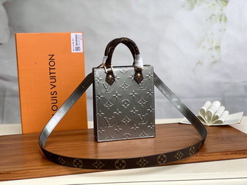 Replica Original Copy Louis Vuitton M90564 Petit Sac Plat Metallic Taupe Grey