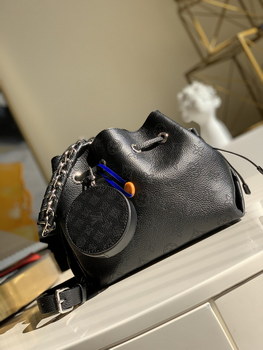 Replica Replica Louis Vuitton M57070 Bella Bucket Bag in Mahina Calf Leather wite Perforated Monogram Pattern Black