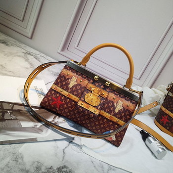 Replica Fake Louis Vuitton M43946 Crown Frame Transformed Monogram Coated Canvas Exterior Calf Leather