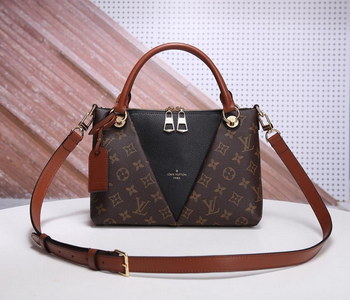 Replica Replica Louis Vuitton 43976 V Tote BB Monogram Coated Canvas and Grained Calfskin Exterior Noir