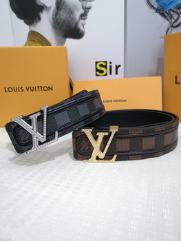 Replica Cheap Replica Louis Vuitton Men Leather Belt Width 4CM 115