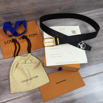 Replica Original Copy Louis Vuitton Width 35cm Men Leather Belt With Gold Buckle 041
