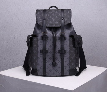 Replica AAA Replica Louis Vuitton M45419 Mens Christopher PM Backpack Monogram Eclipse Canvas and Monogram Eclipse Reverse Canvas with Black Leather