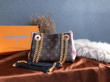 Replica Replica Louis Vuitton M43774 Surene BB Monogram Coated Canvas and Grained Calf Leather Women Shoulder bag Pink