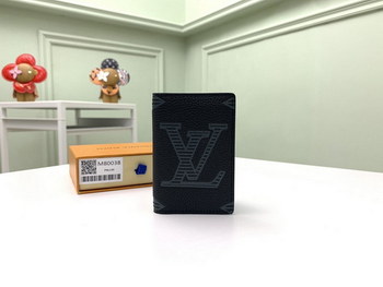 Replica Original Copy Louis Vuitton M80038 Pocket Organizer Wallet Taurillon Shadow Leather