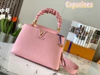 Replica Replica Top Sale Louis Vuitton Capucines MM Handbag Pink Taurillon Leather Spring Fashion