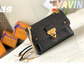 Replica Original Copy Louis Vuitton M44550 VAVIN BB Shoulder Bag Black Grained Cowhide Leather