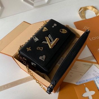 Replica Copy Louis Vuitton M52891 Twist MM Women Shoulder Bag Noir Epi Cowhide Leather