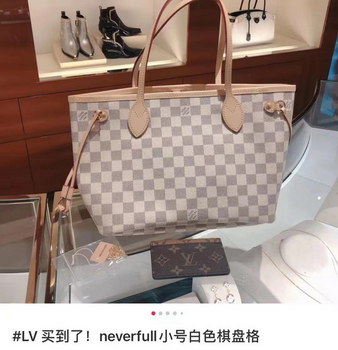 Replica Replica Louis Vuitton N41362 Neverfull PM Tote Damier Azur Coated Canvas